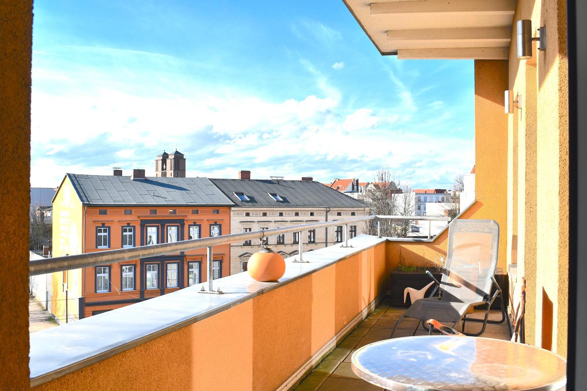 City-Dach-Apartment Mit Loggia - Balkon - Kamin Cottbus Exteriér fotografie